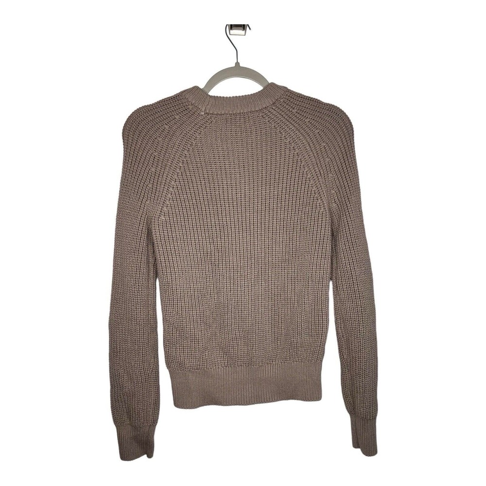 Evereve Sweater Womens XS Tan Pullover Chunky Knit Crew Neck Minimalist Casual - Picture 2 of 16